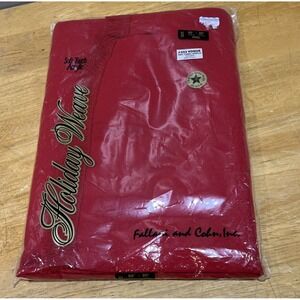 Vtg Fallani & Cohn Holiday Weave Tablecloth Christmas Red Homespun Oblong 60x85"